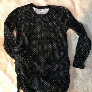 EUC - Motherhood Maternity swim rashguard, size M black polka dot